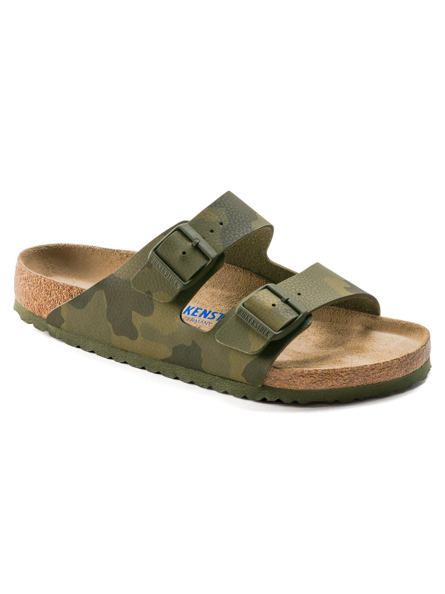 arizona soft footbed desert soil green narrow width unisex two-strap sandals