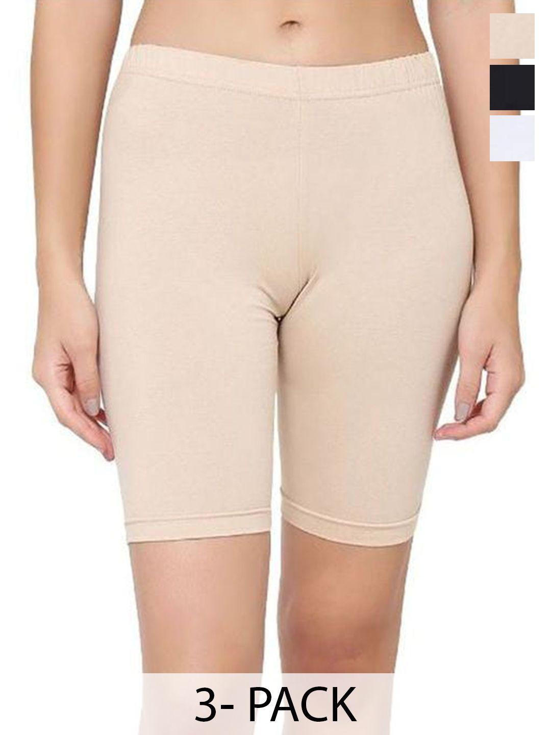 arla apparel pack of 3 pure cotton regular shorts