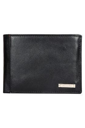 arlo solid pure leather men's tri fold wallet - multi