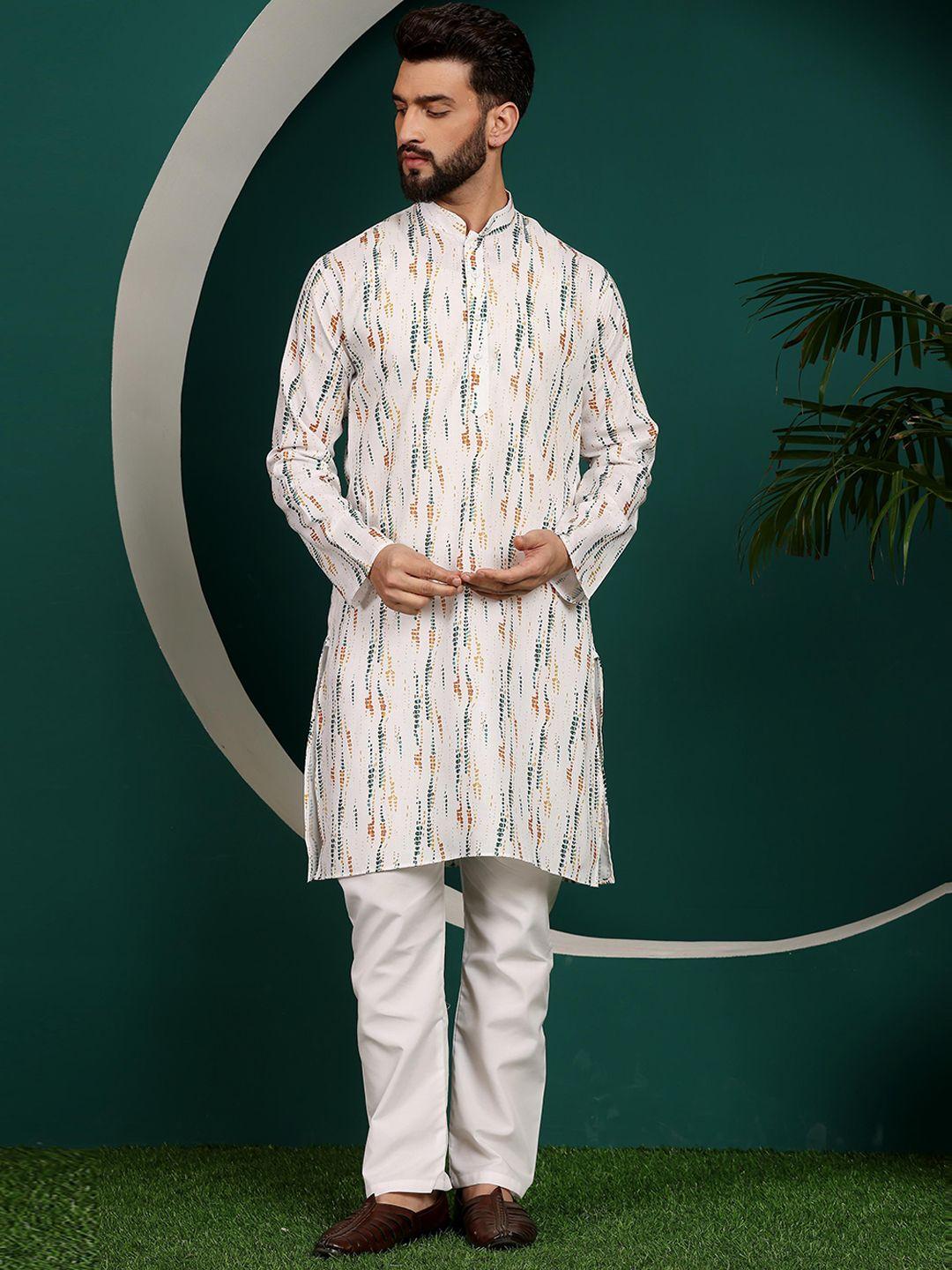 armaan ethnic ombre printed regular pure cotton kurta with pyjamas