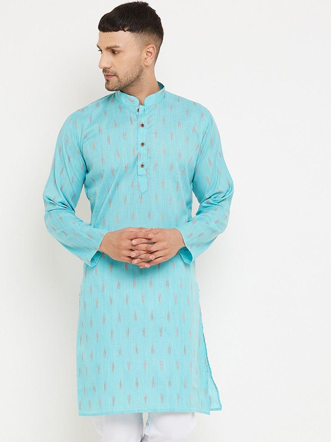 armaan ethnic men blue ethnic motifs printed indigo kurta