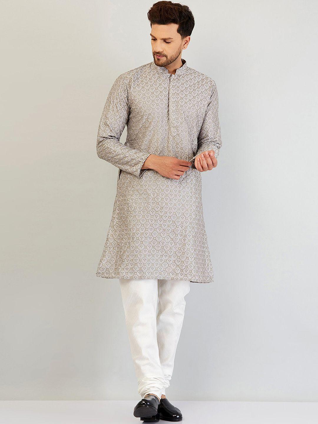 armaan ethnic men dupion silk kurta with pyjamas