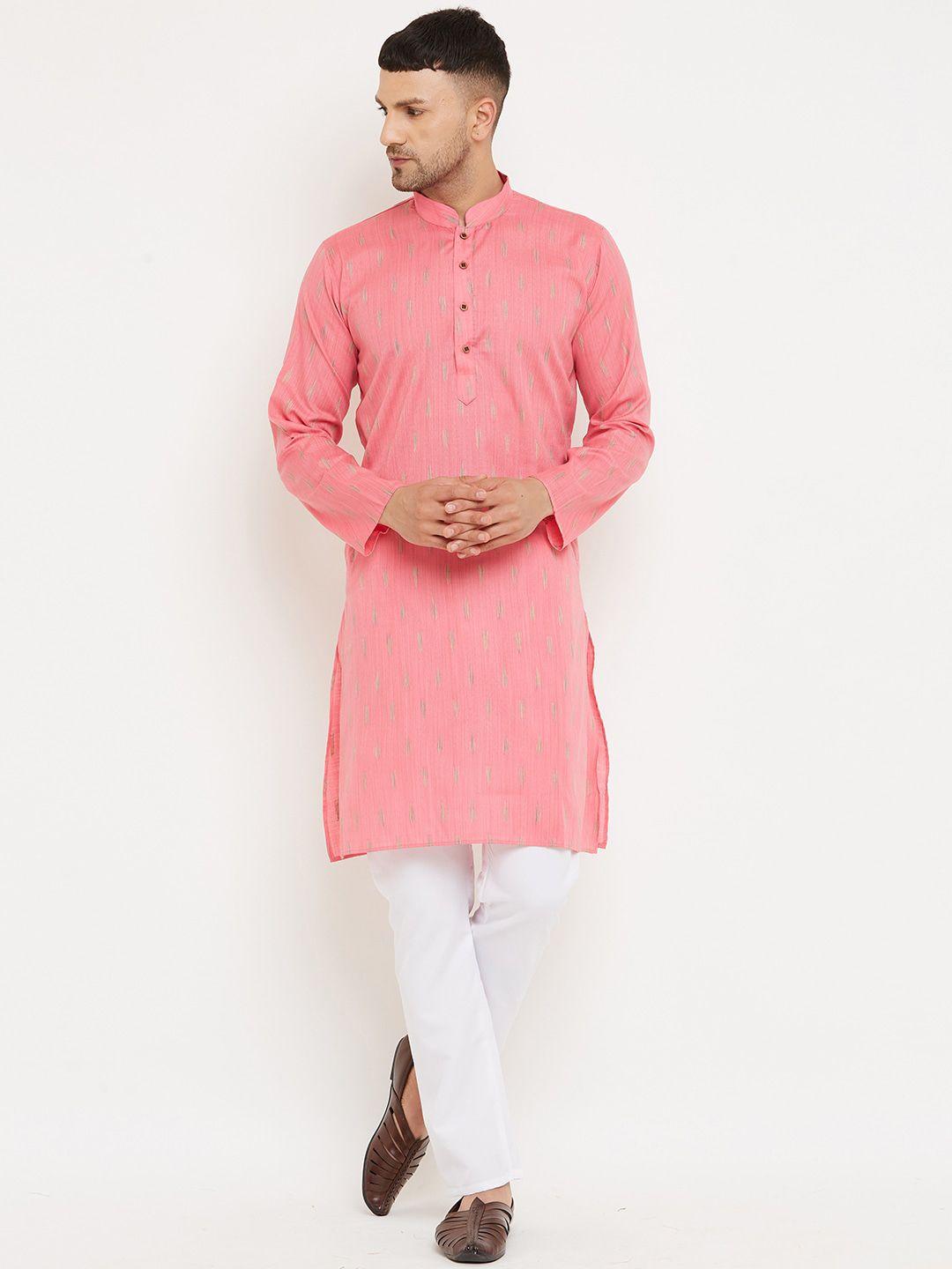 armaan ethnic men peach-coloured kurta with pyjamas
