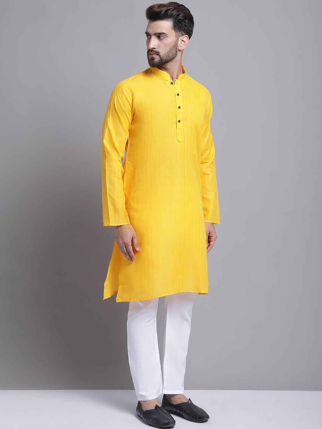 armaan ethnic striped mandarin collar cotton kurta