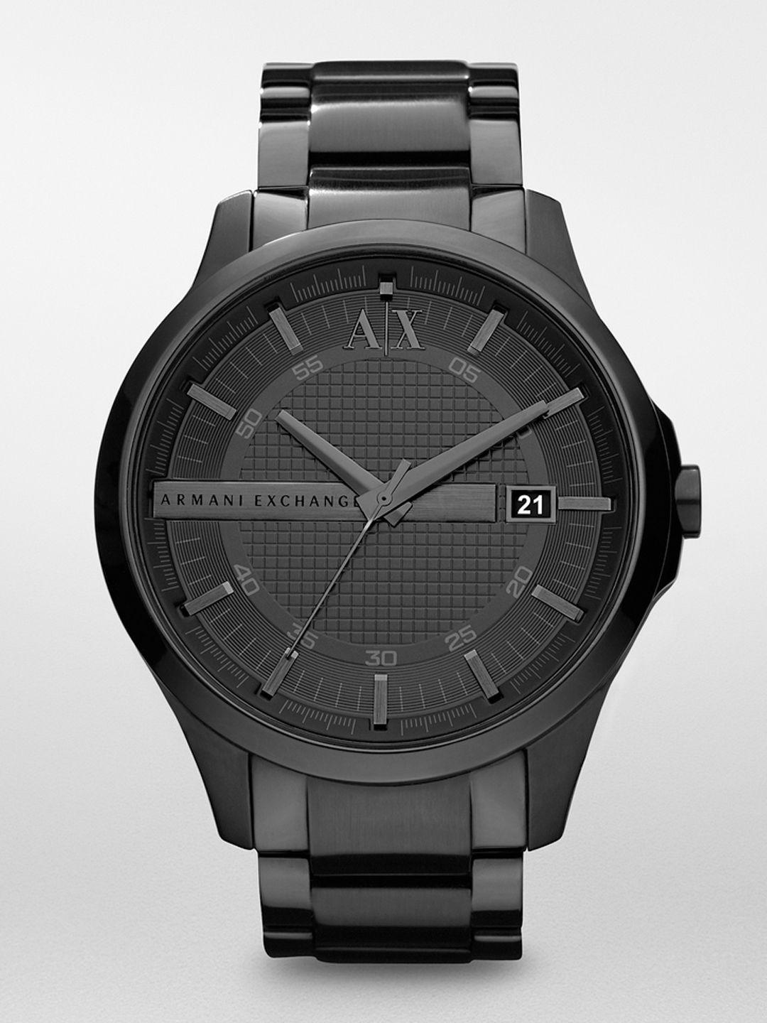 armani exchange men black analogue watch ax2104