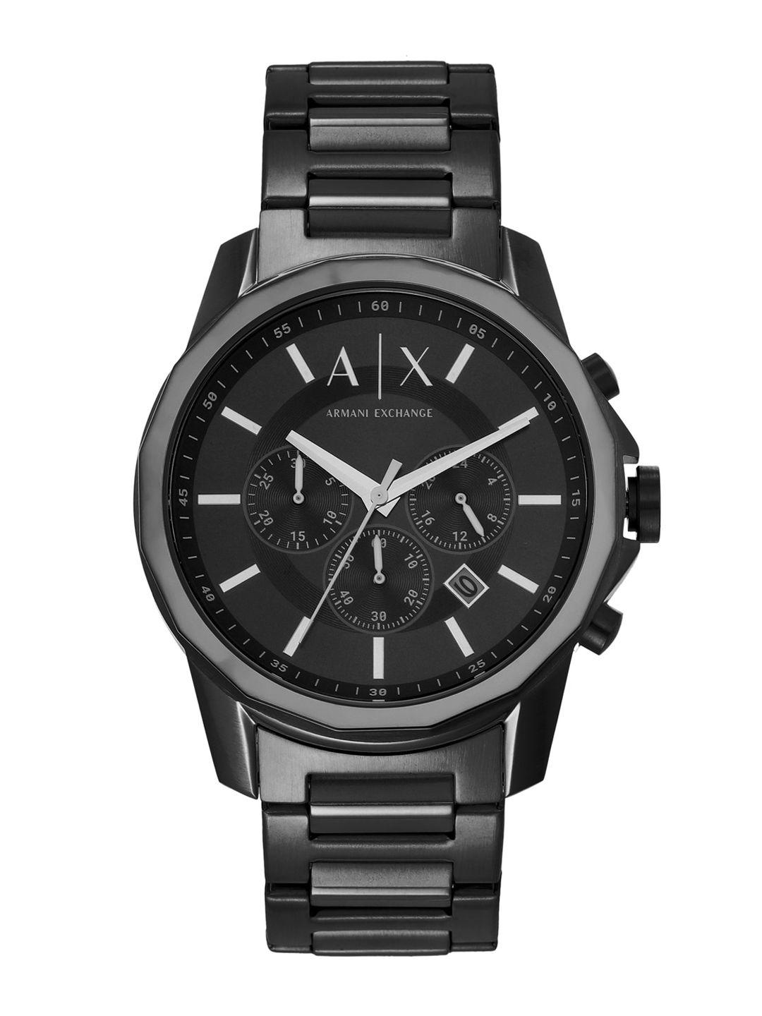 armani exchange men dial & stainless steel bracelet style straps analogue watch ax7153set