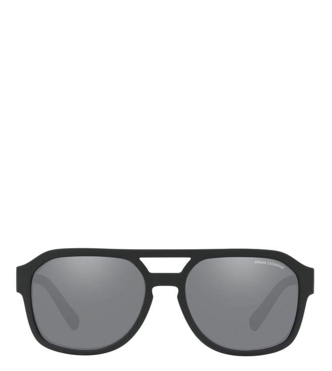 armani exchange silver rectangular sunglasses for men