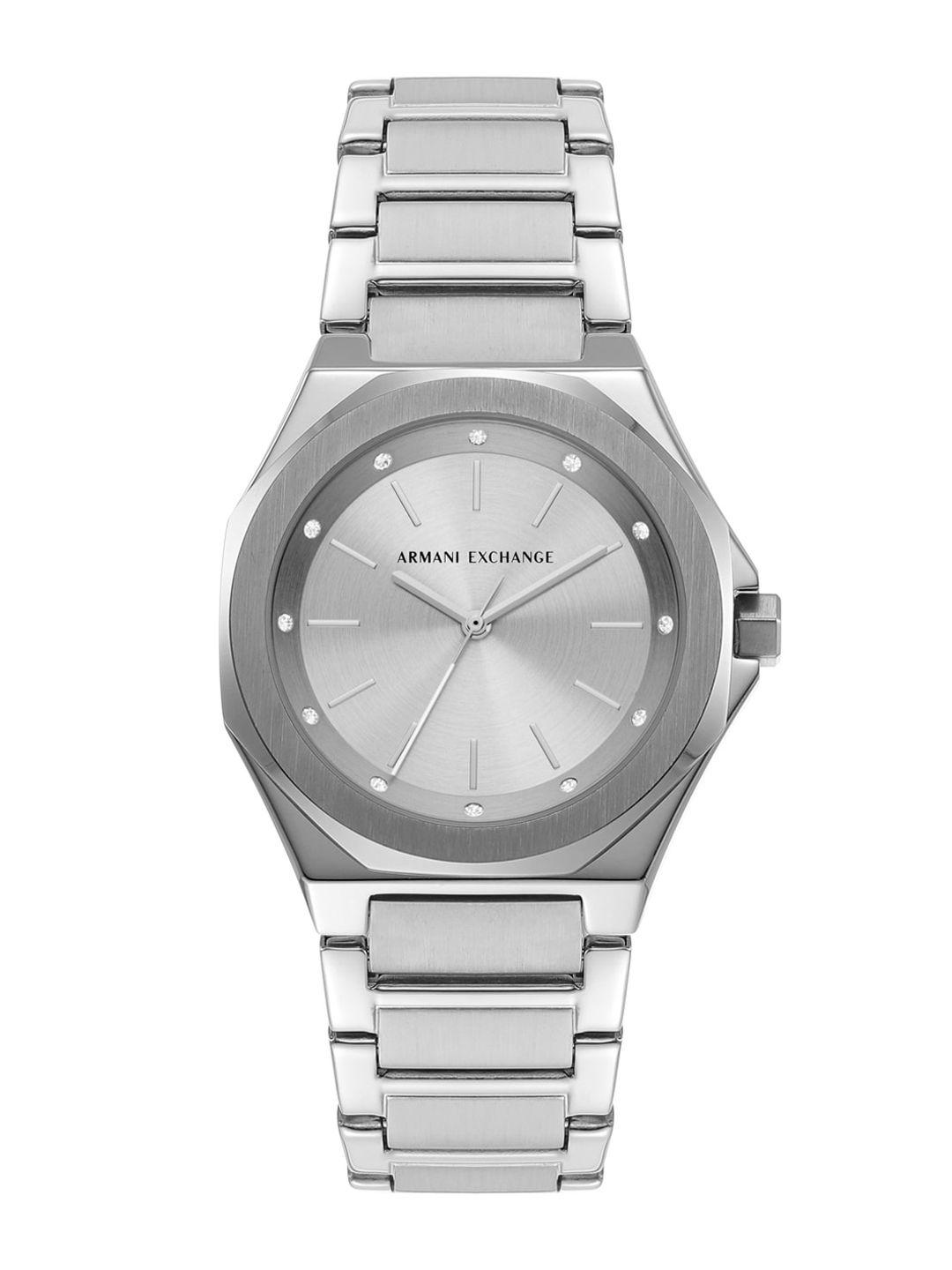 armani exchange women stainless steel bracelet style straps analogue watch ax4606