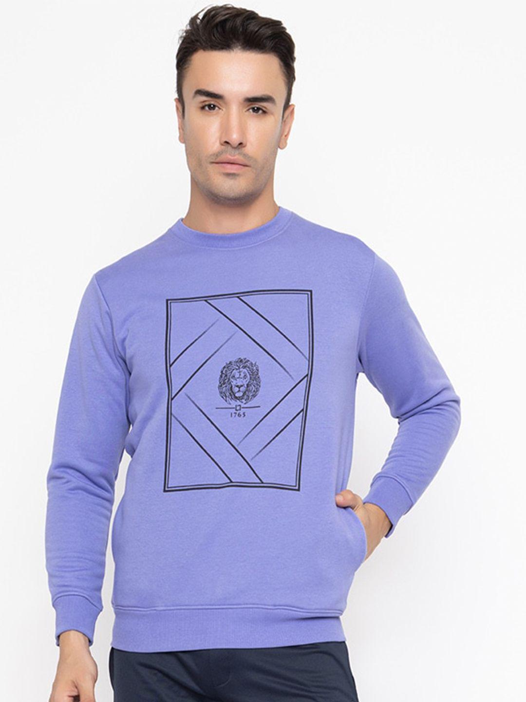 armisto men purple printed sweatshirt