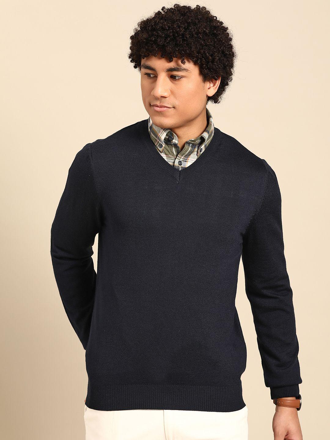 armisto men woollen v-neck pullover