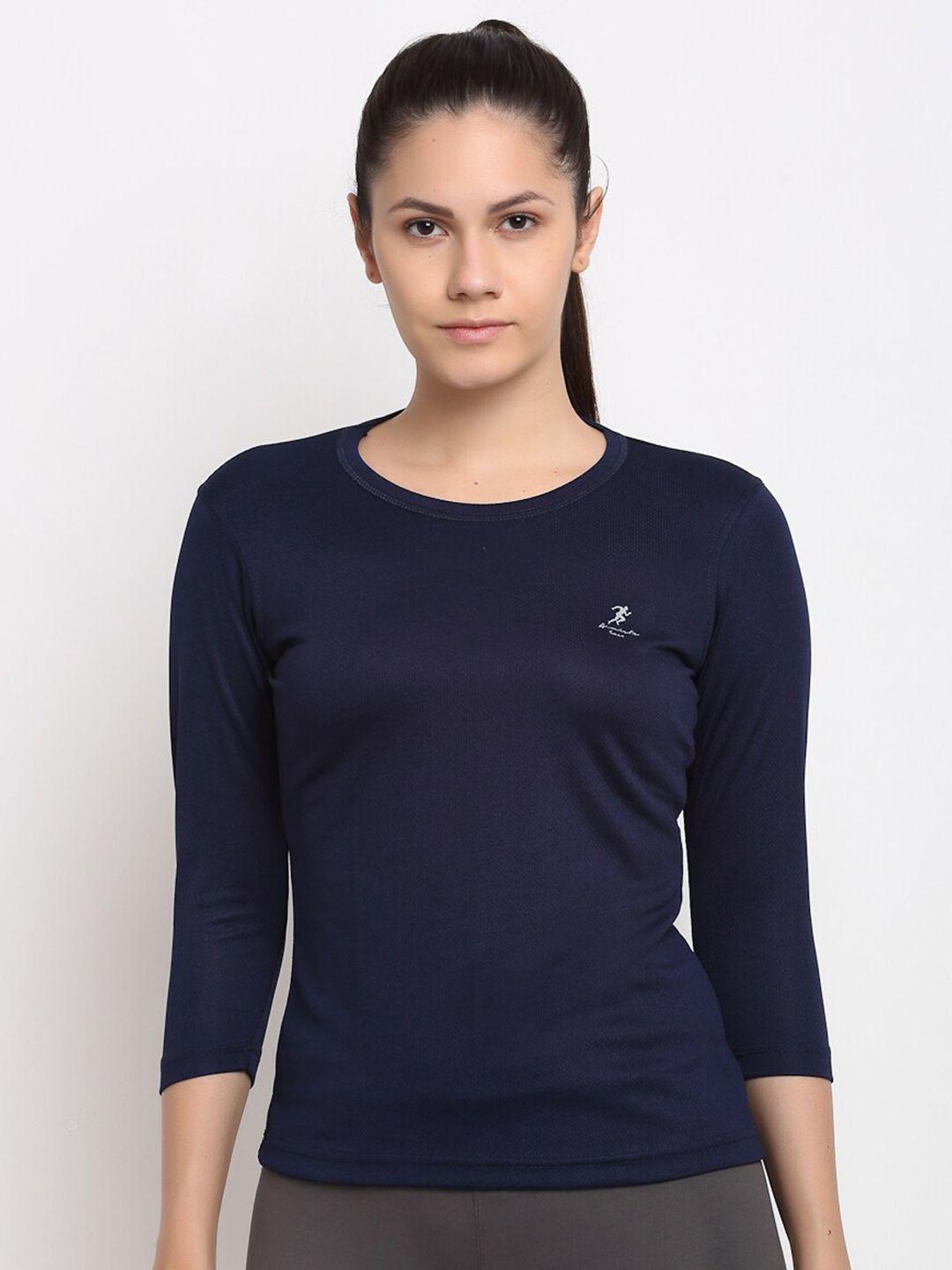 armisto women blue dri-fit slim fit t-shirt