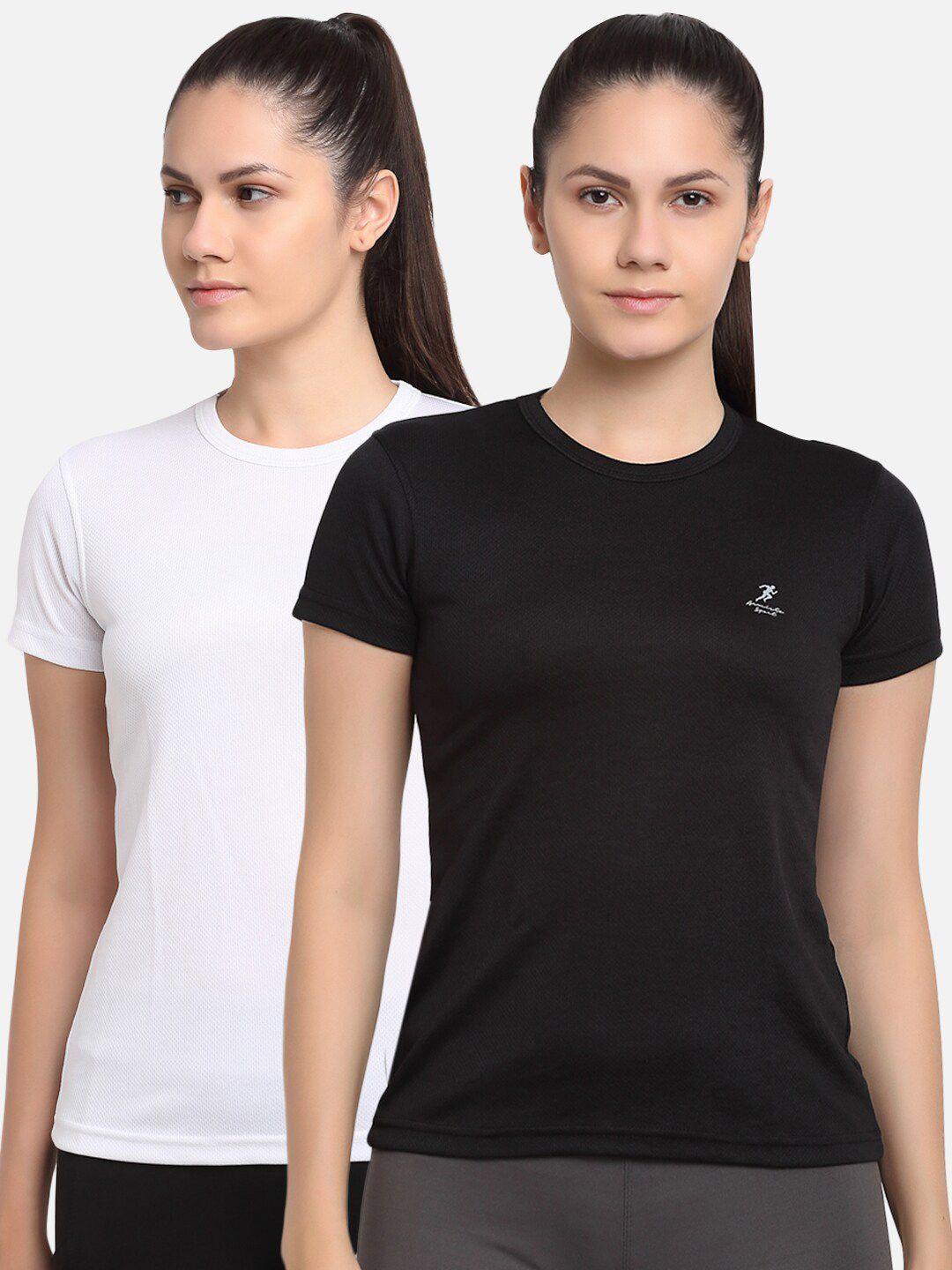 armisto women pack of 2 dri-fit slim fit training or gym t-shirt