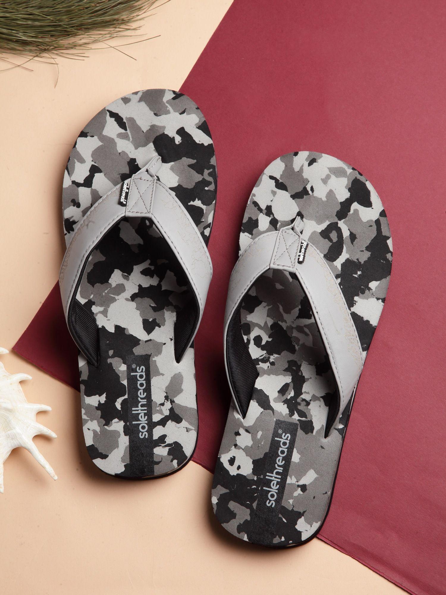 army camouflage grey flip flop for men