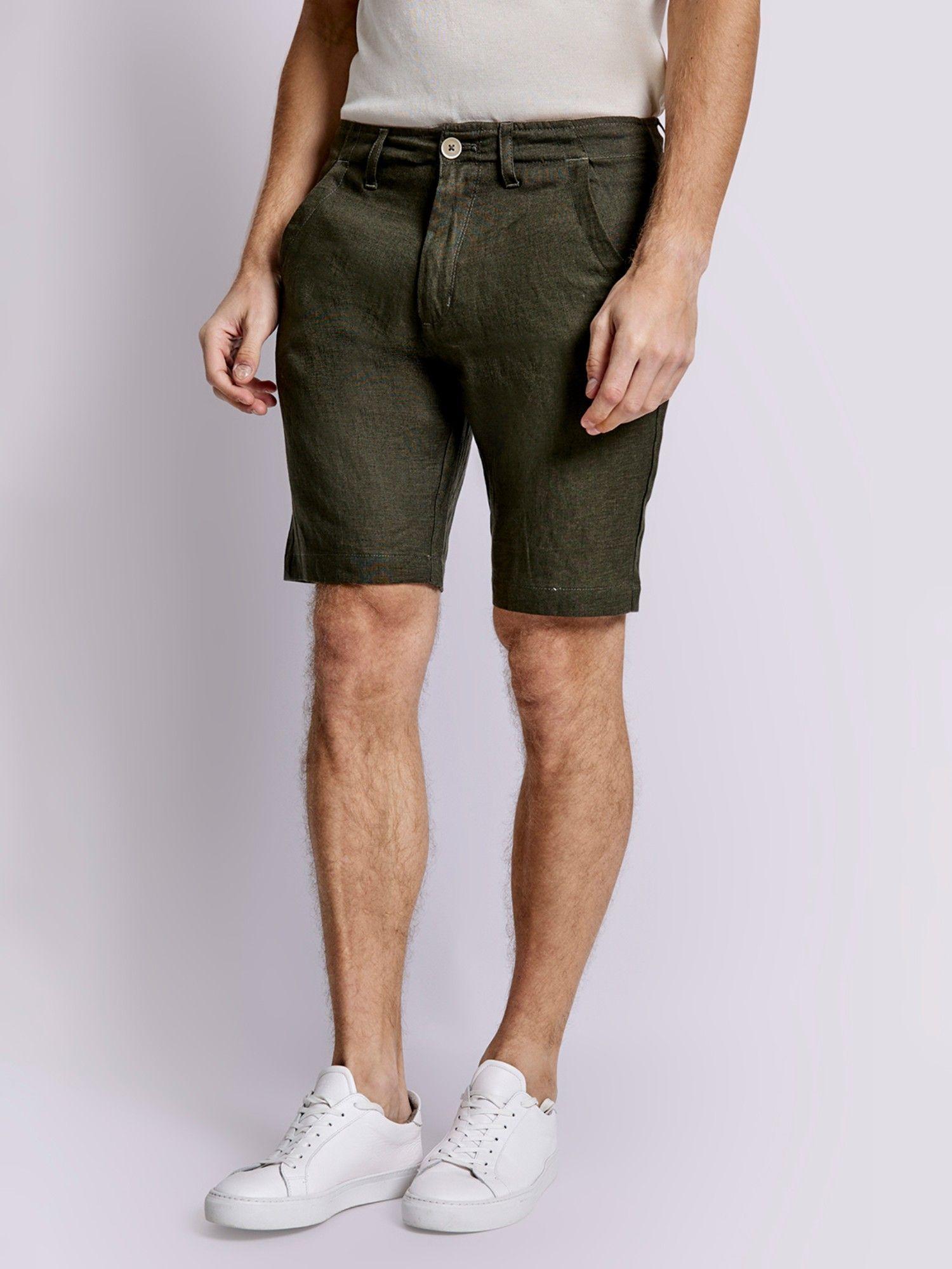 army solid regular fit shorts