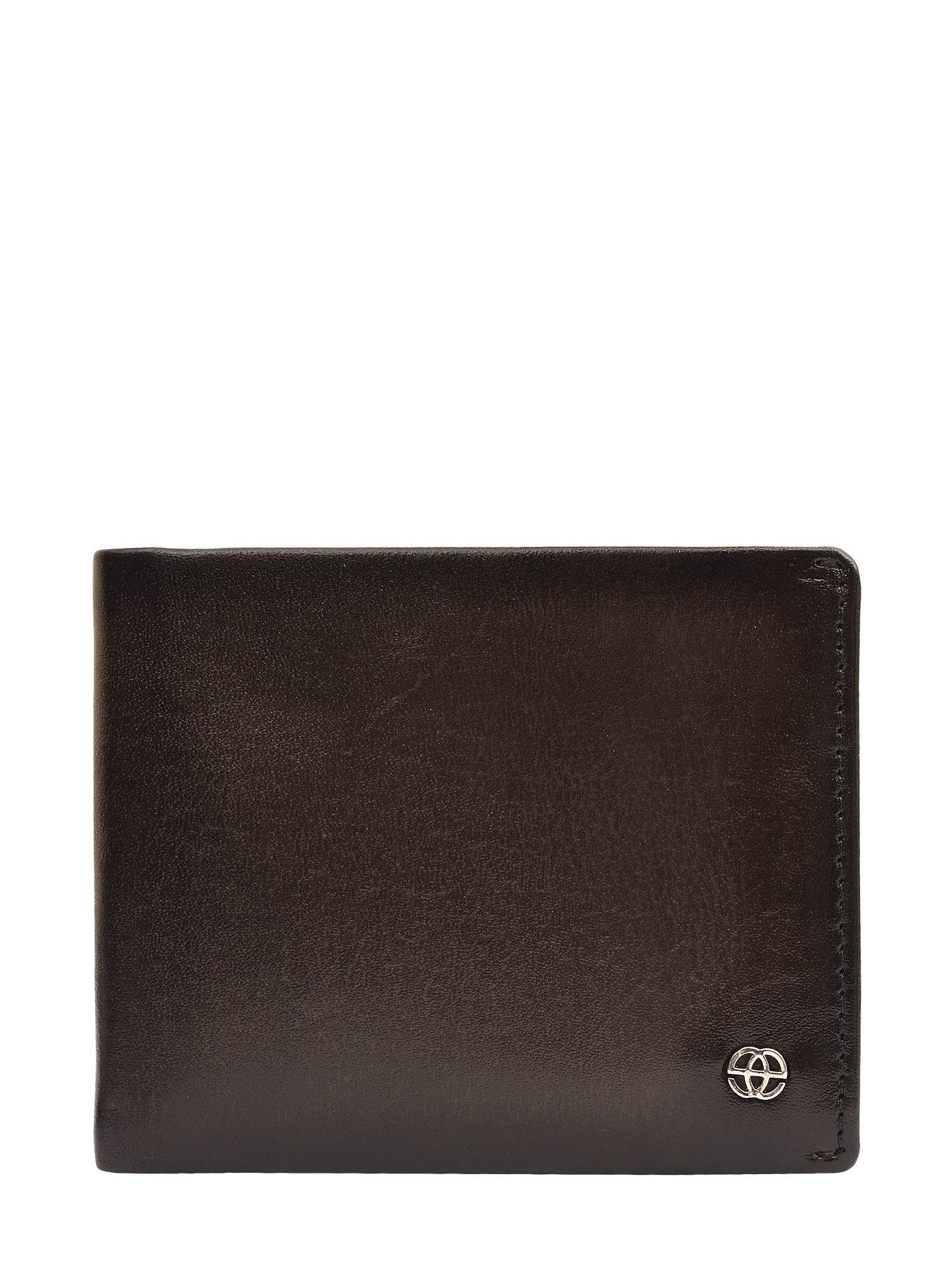 arno two fold wallet for men, 5 card holders, brown hand-stitched