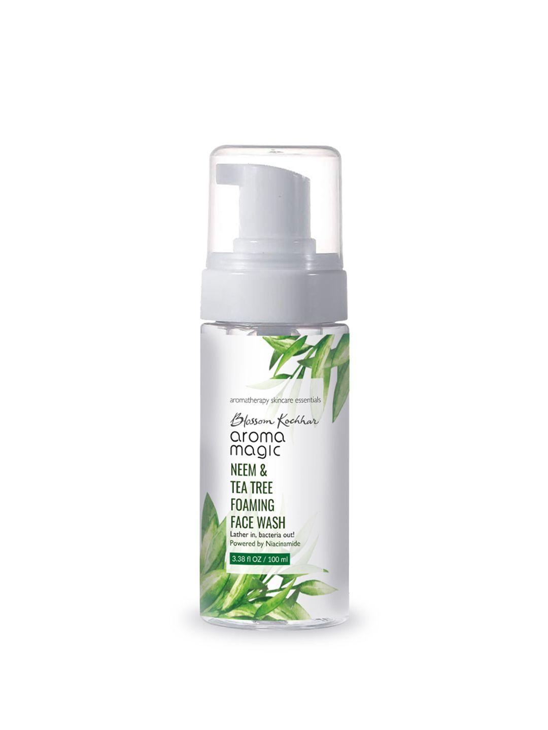 aroma magic blossom kochhar neem & tea tree foaming face wash with niacinamide - 100 ml