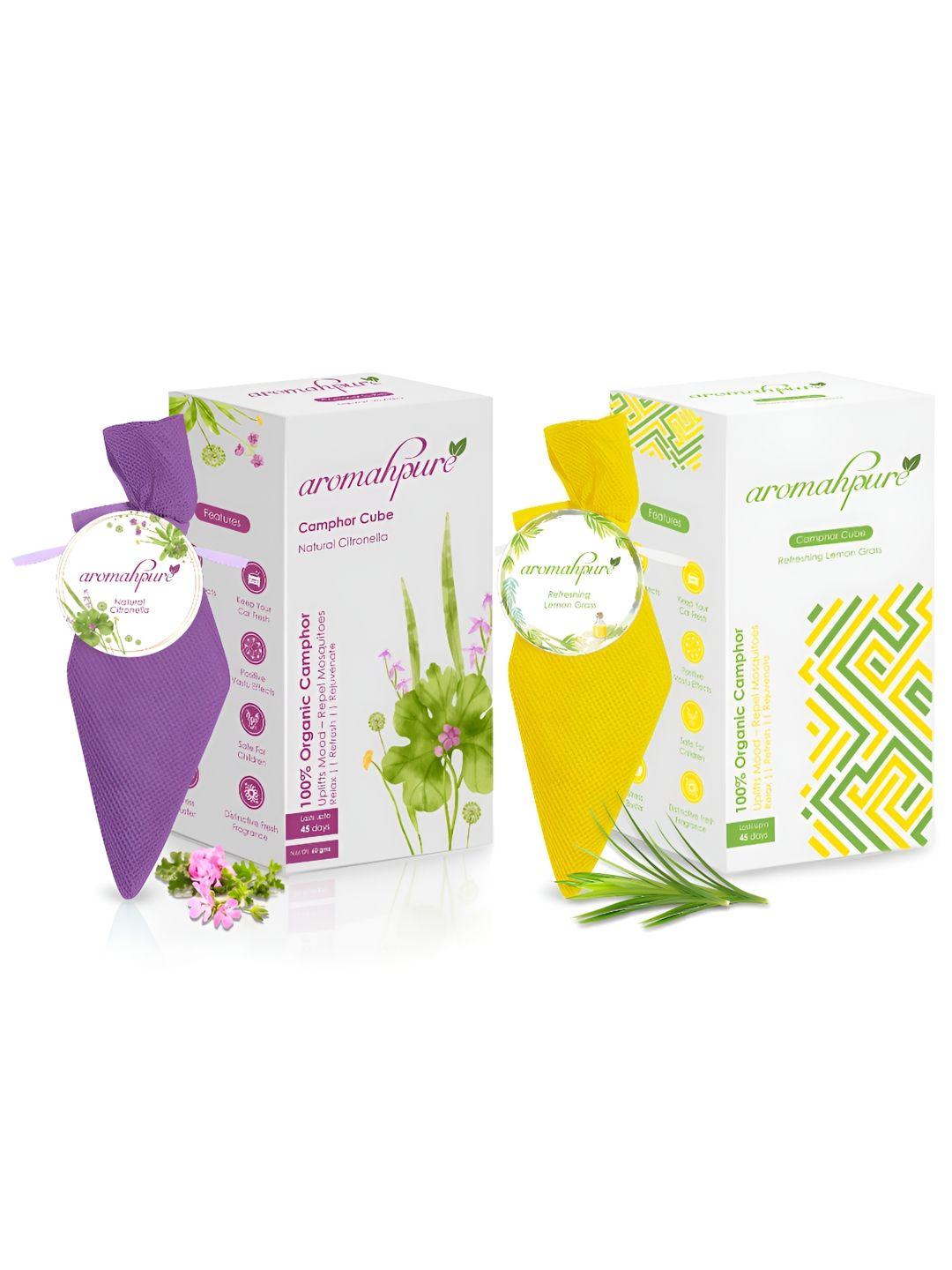 aromahpure 2-pcs purple & yellow lemongrass& natural camphor cube fragrance