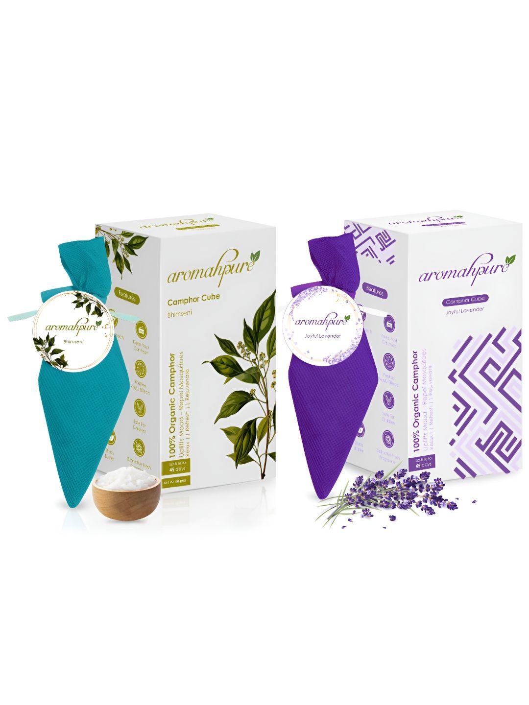 aromahpure blue & green 2 pieces lavender & bhimseni camphor cube home fragrances