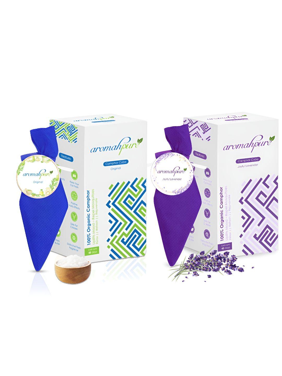 aromahpure blue & purple 2 pieces lavender & original pure camphor cube home fragrances