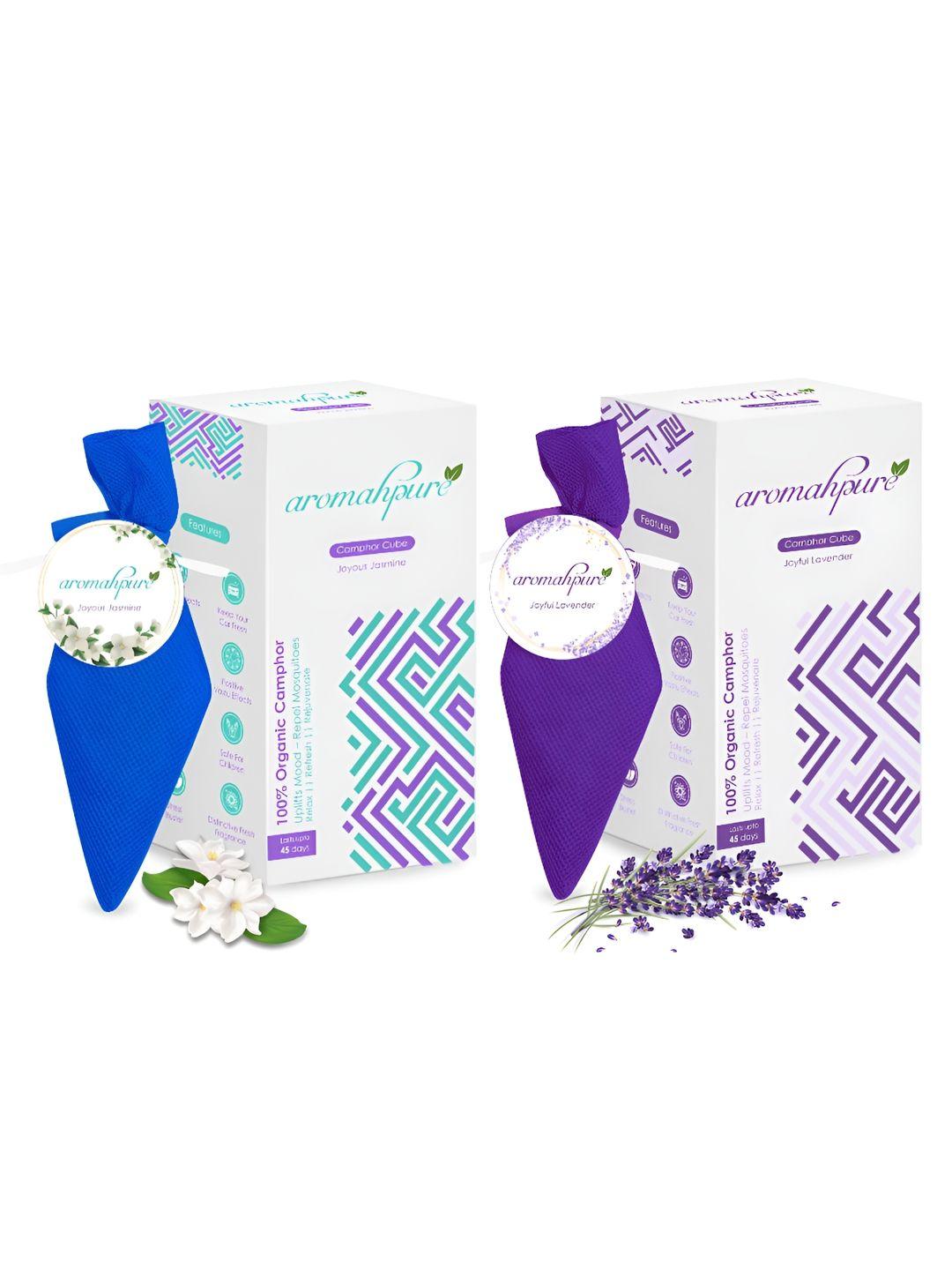 aromahpure purple & blue 2 pieces lavender & jasmine camphor cube home fragrances