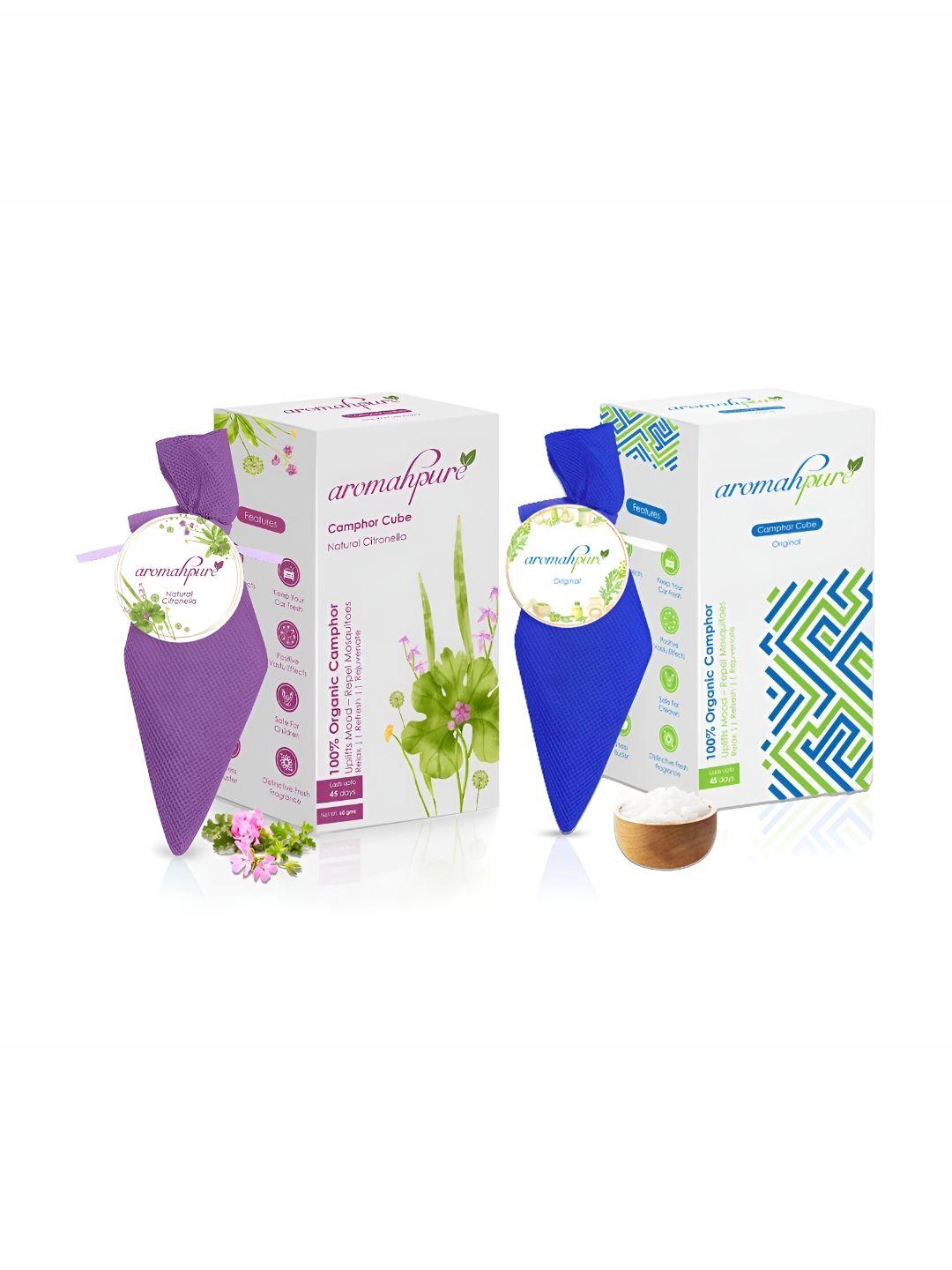 aromahpure purple & blue 2 pieces pure original & citronella camphor cube home fragrances