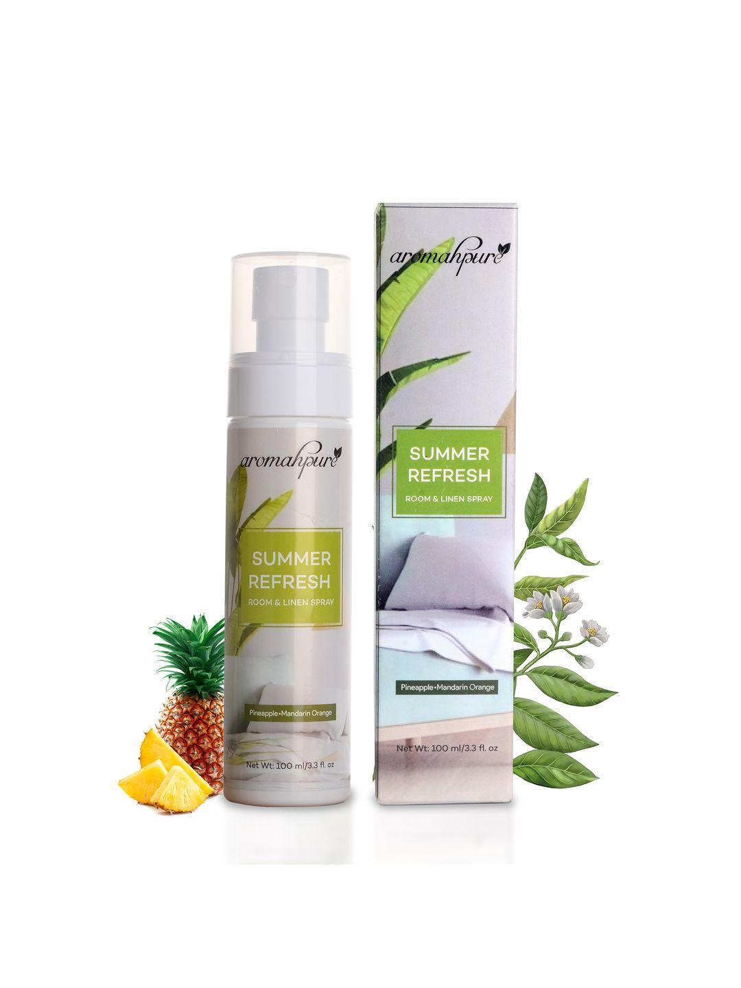 aromahpure white pineapple & mandarin & orange room freshener linen spray 100 ml