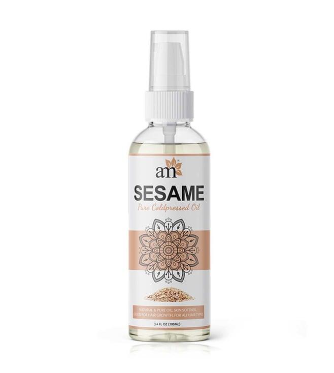 aromamusk usda organic 100% pure cold pressed extra virgin sesame oil for hair & skin - 100 ml