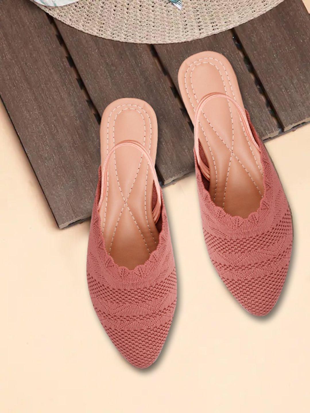 aroom women pointed toe woven design mules