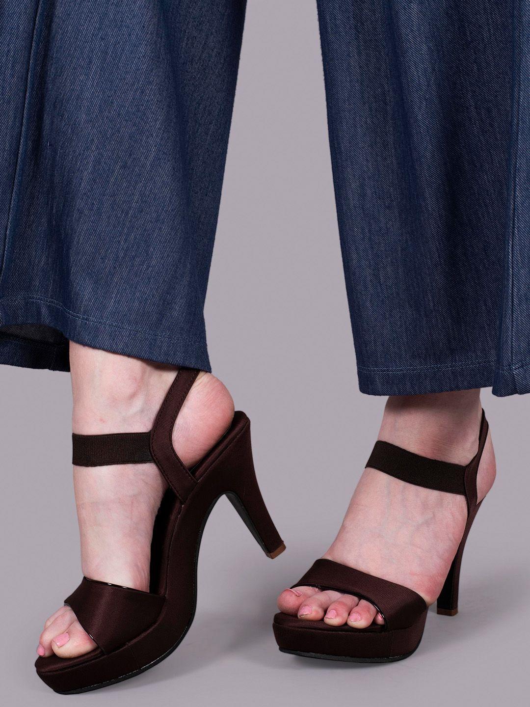 aroom open toe platform heels with backstrap