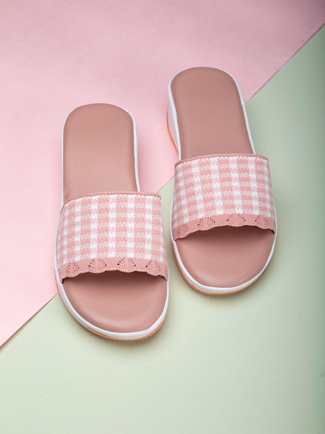 aroom women pink striped bows flats