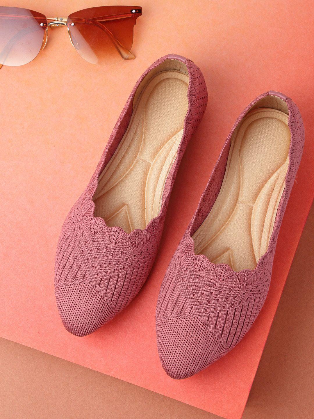 aroom woven design pointed toe ballerinas