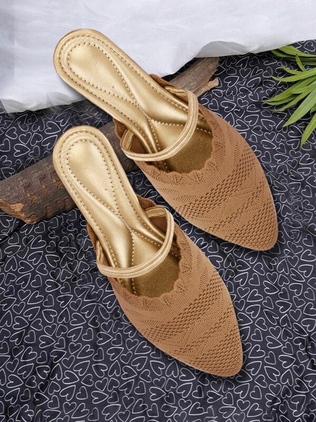 aroom woven design pointed toe mules