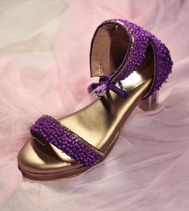 around always purple tinsel sandals