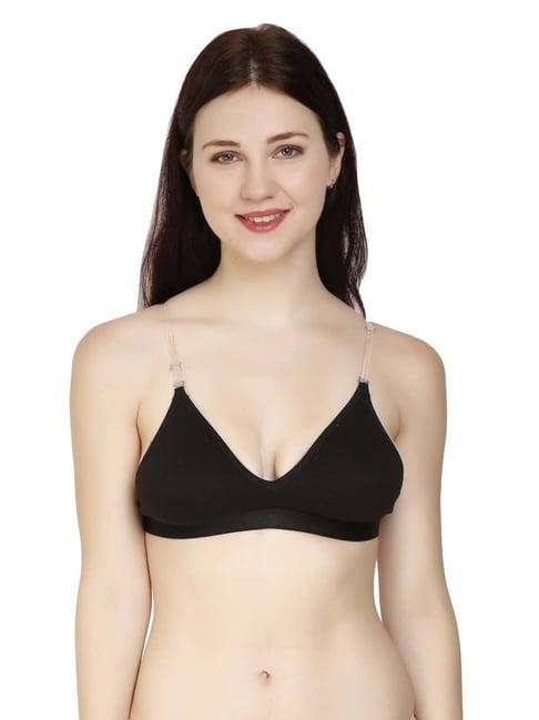 arousy black cotton everyday bra