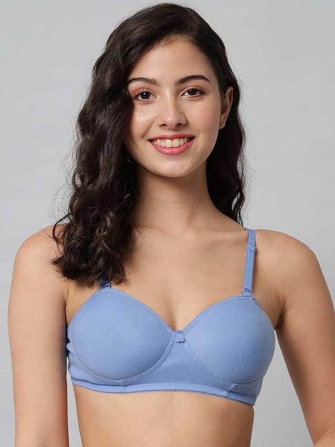 arousy blue cotton demi cup bra