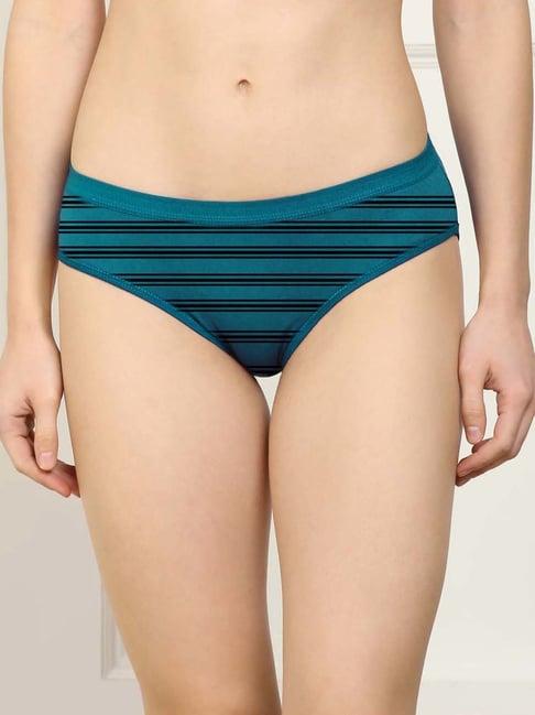 arousy blue cotton printed bikini panty