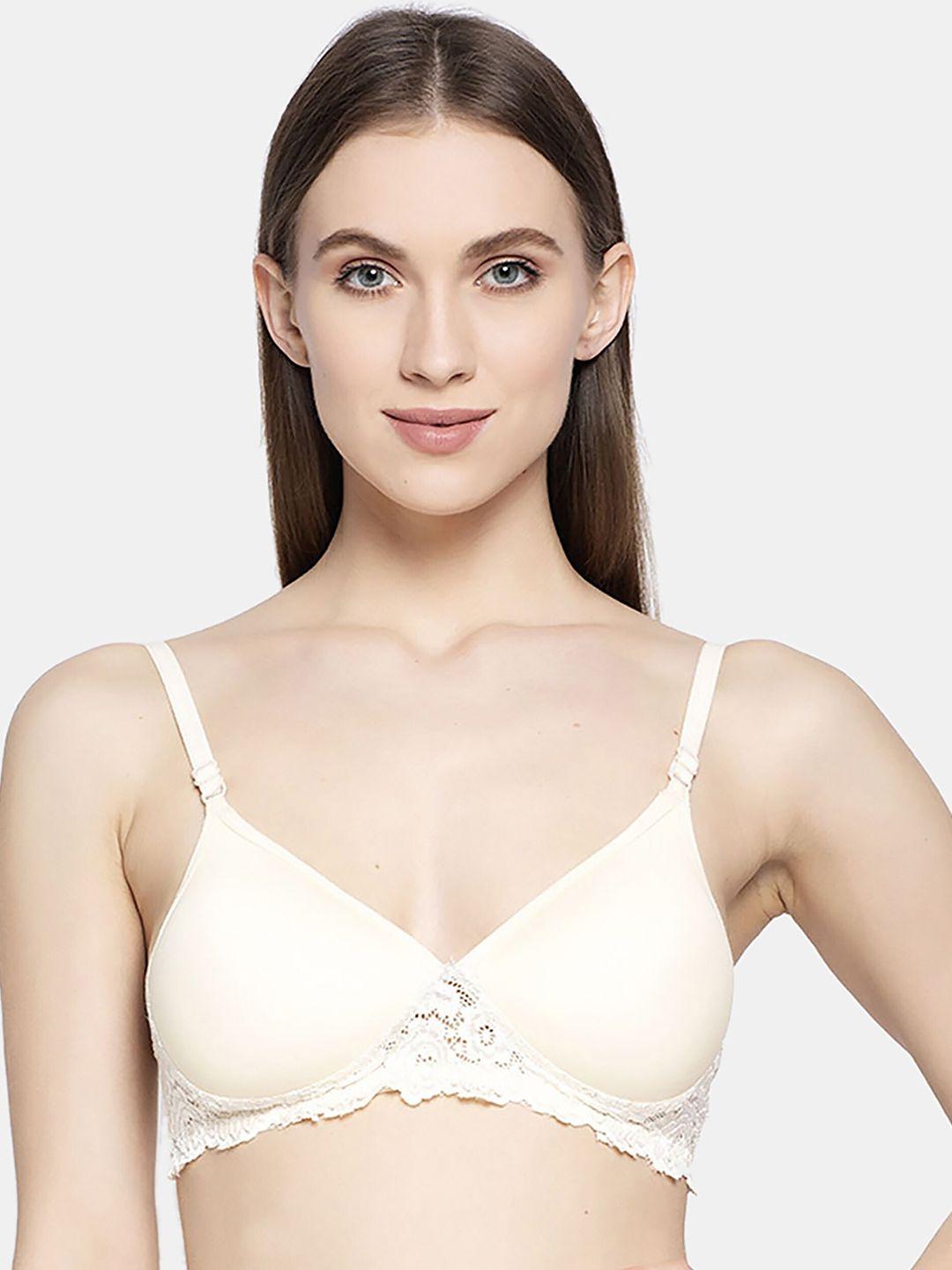 arousy floral lace organic cotton medium support full coverage minimizer bra