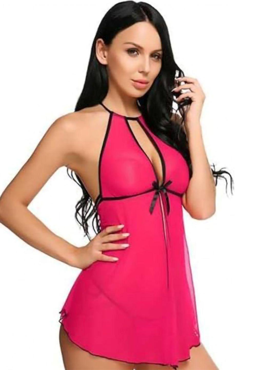 arousy halter neck net baby doll