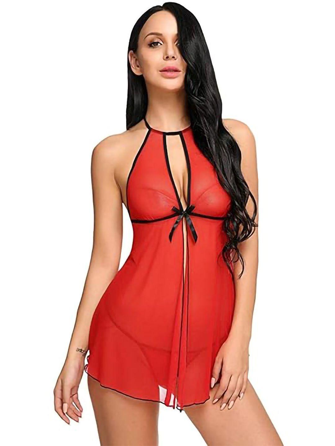 arousy halter neck net baby doll