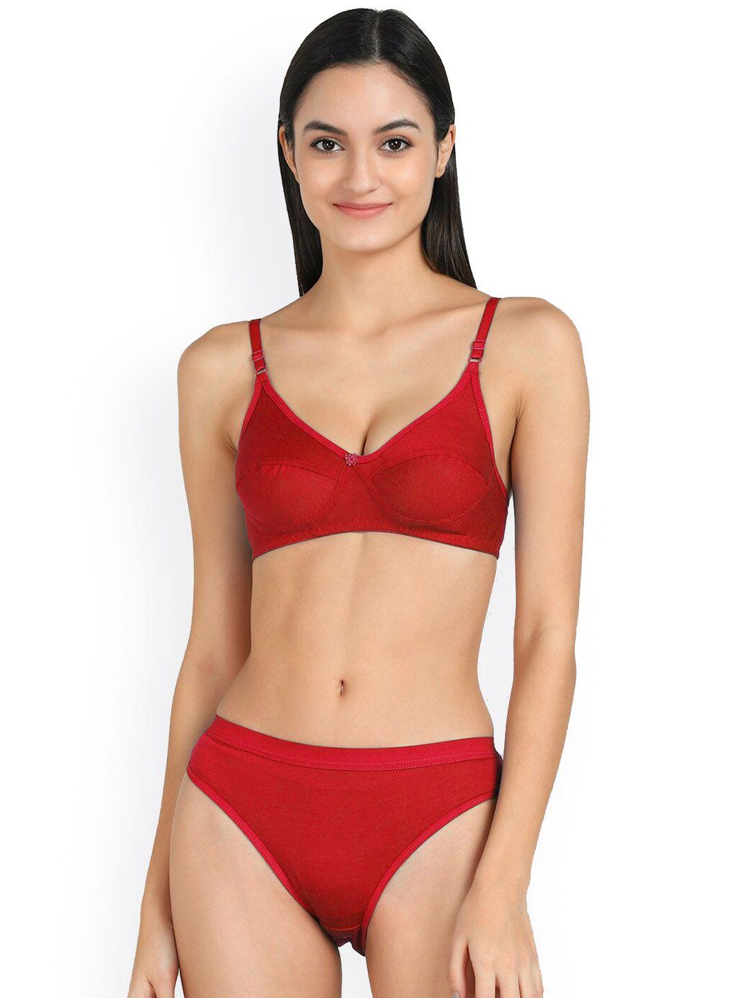 arousy non-padded mid rise cotton lingerie set