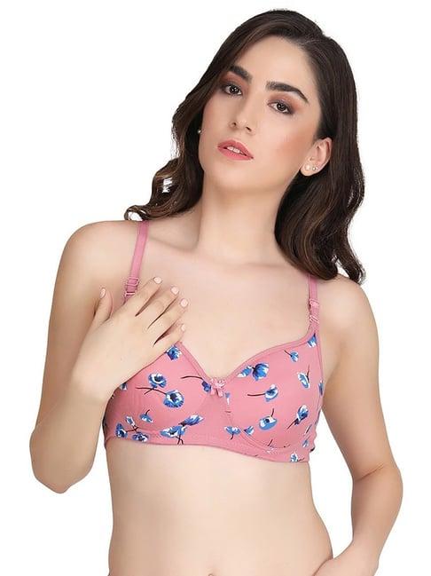 arousy pink cotton printed t-shirt bra