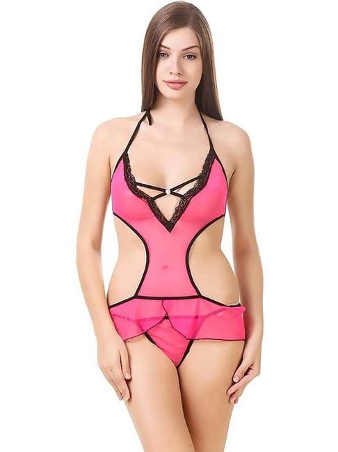 arousy pink halter neck babydoll