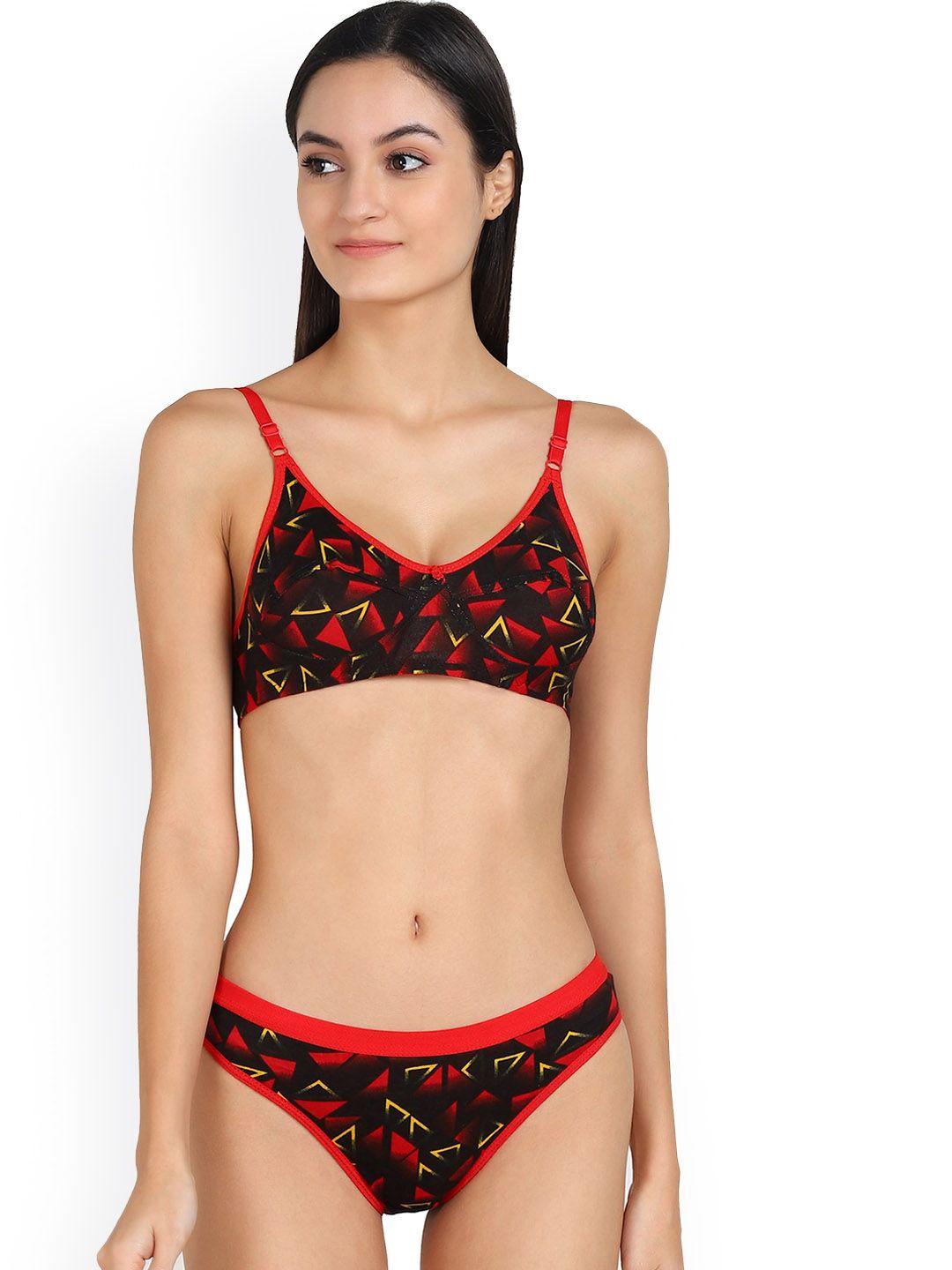 arousy printed cotton lingerie set