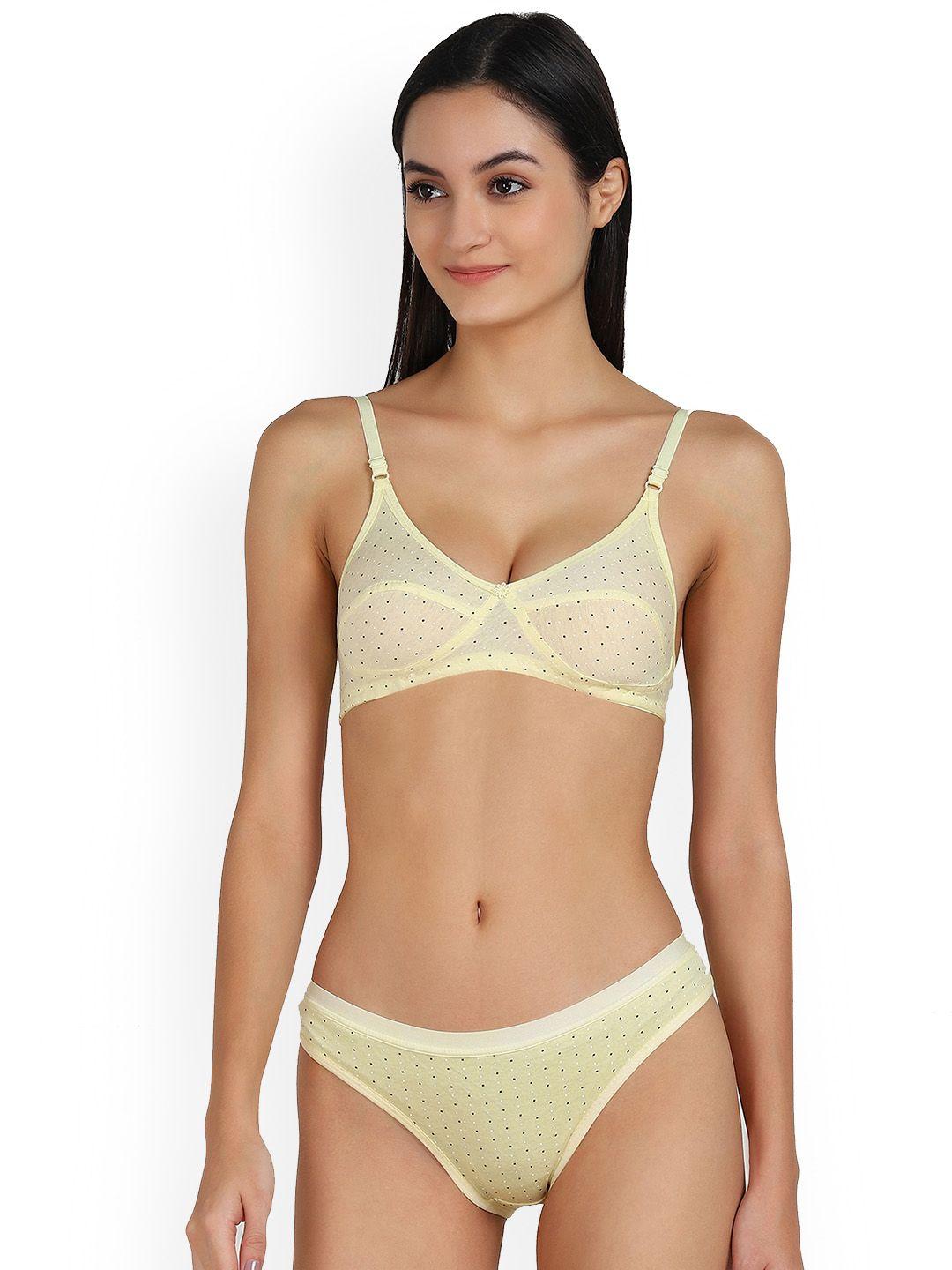 arousy printed cotton lingerie set