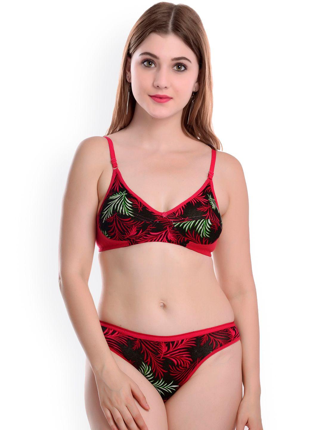 arousy printed cotton lingerie set