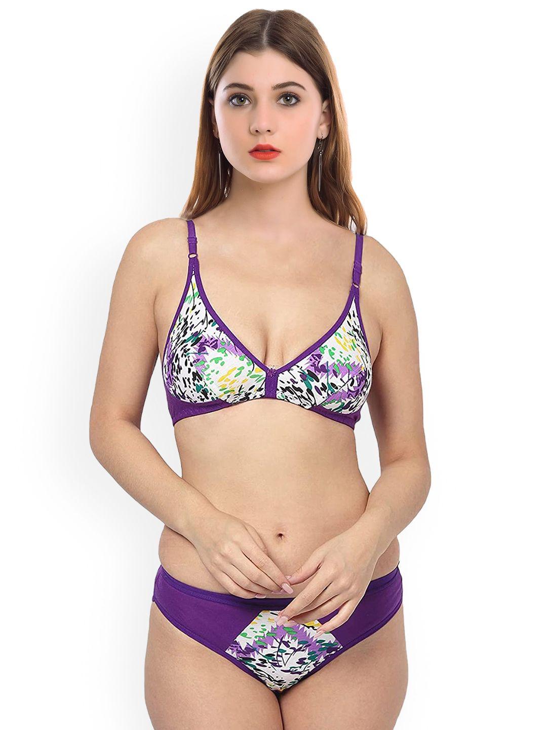 arousy printed non padded cotton lingerie set by_tiger set_purple_34