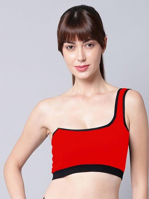 arousy red cotton bralette bra