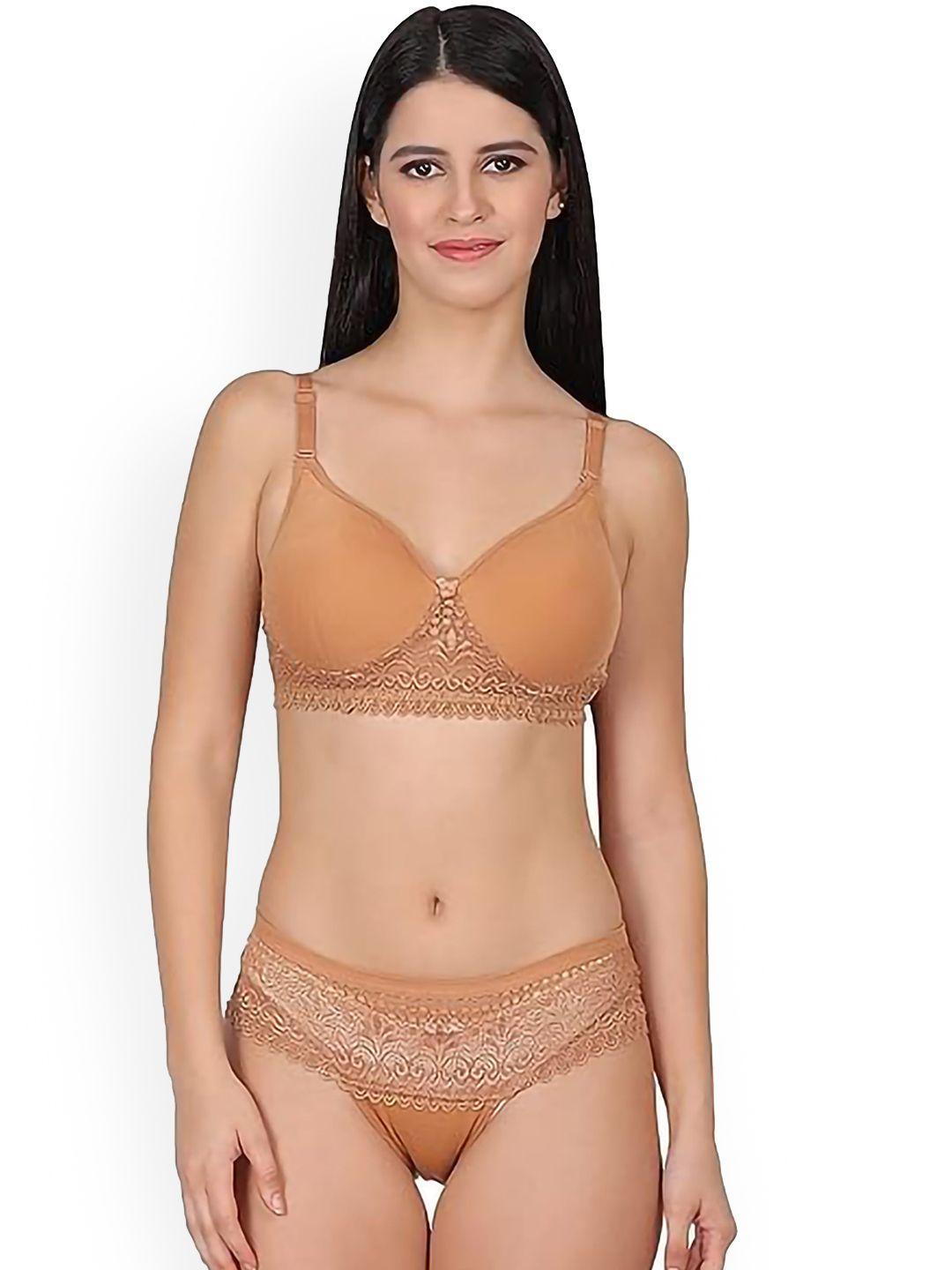 arousy self design cotton lingerie set