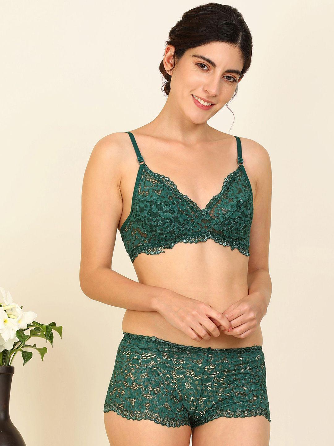 arousy self-designed cotton lingerie set r_nikkar set_green _38