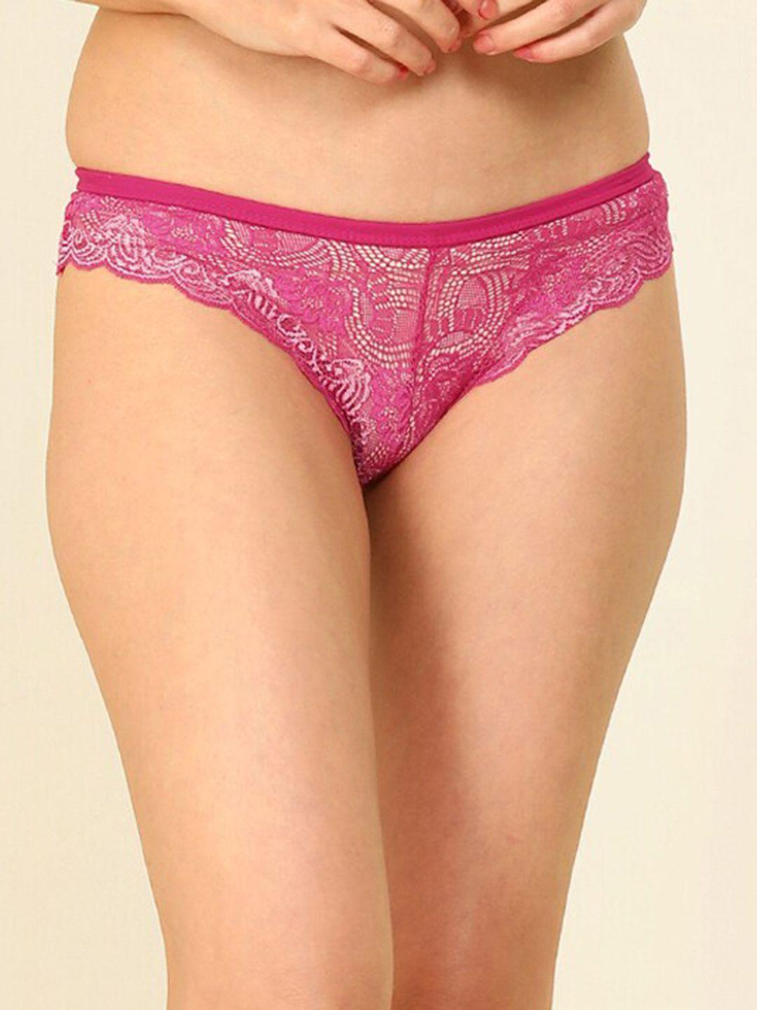 arousy women low-rise self design lace hipster briefs